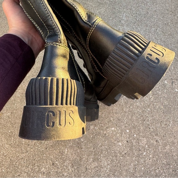 Circus Sam Edelman Ina‎ Black Lace Up Knee High Chunky Platform Boots Size 7.5 - Picture 4 of 5